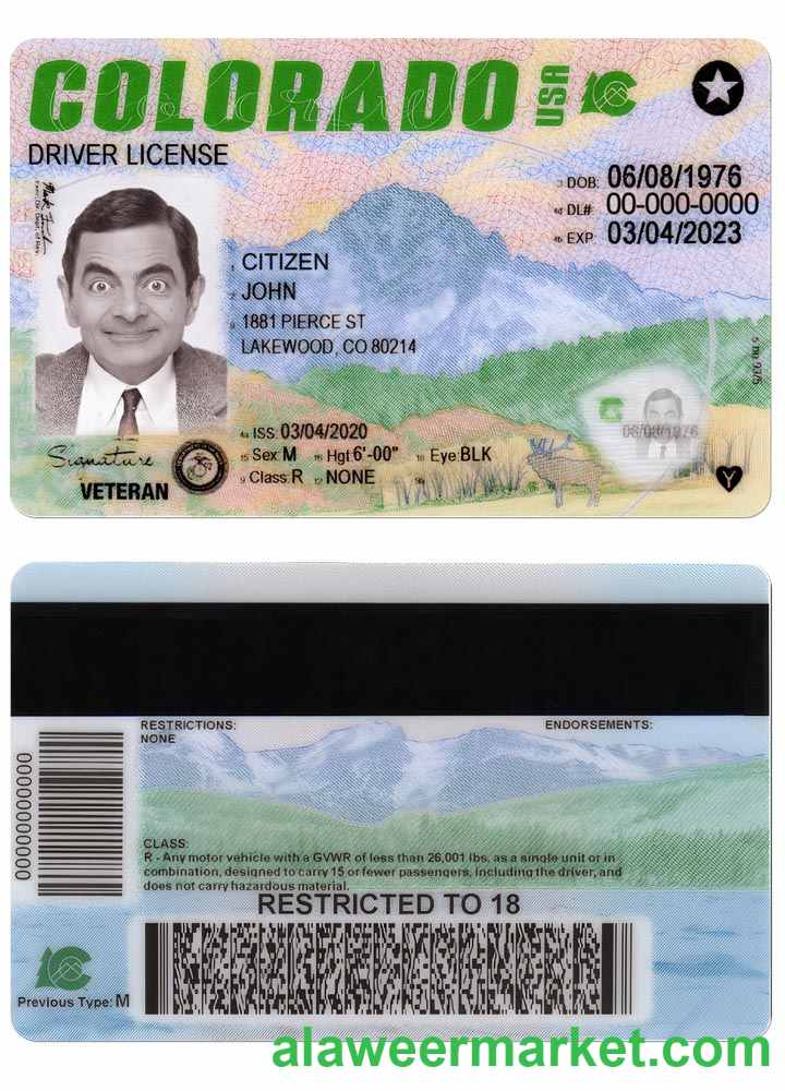 USA COLORADO new driving license